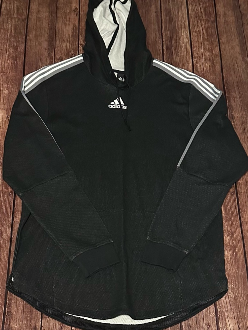 adidas Black Hoodie with White Logo